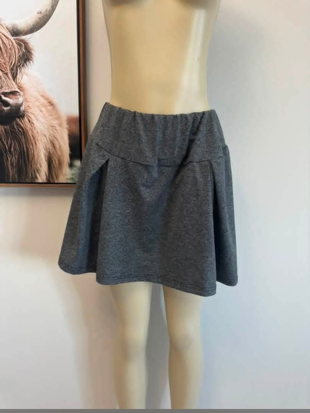Gray Pleated A-Line Women's Skort